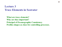 Lecture 3 Trace Elements