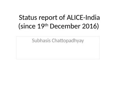 Status report of ALICE-India