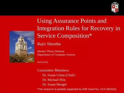 Using Assurance Points and Integration Rules for Recovery in Service Composition*