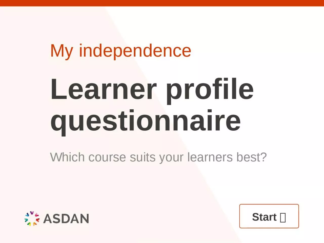 PPT-My independence Learner profile questionnaire