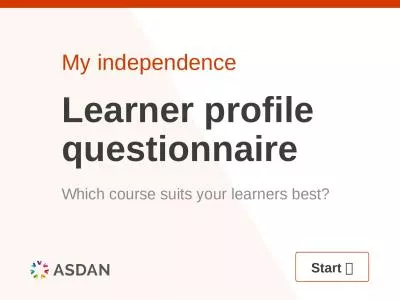 My independence Learner profile questionnaire