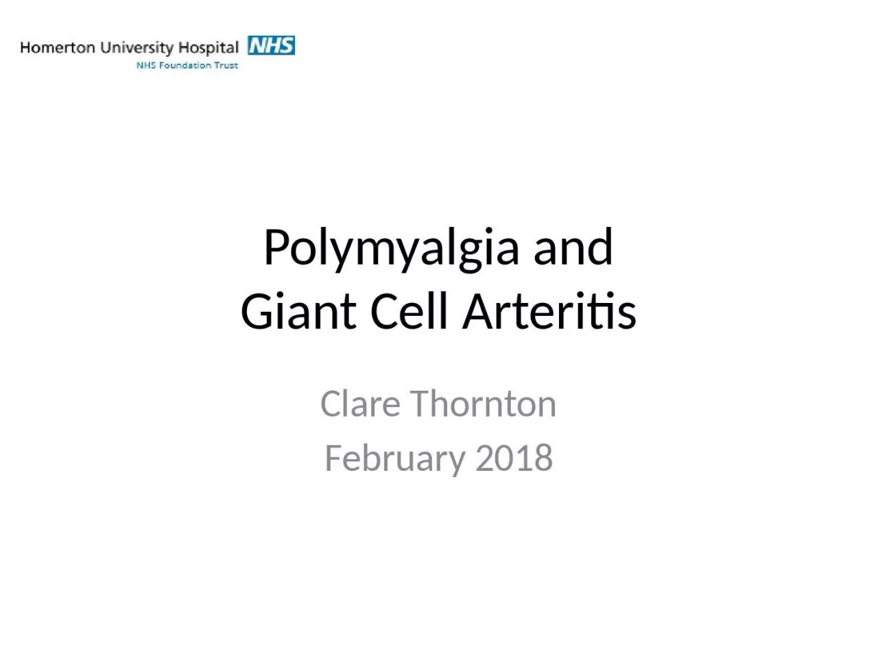 PPT-Polymyalgia and Giant Cell