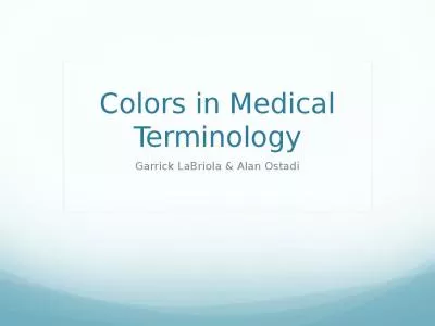 Colors in Medical Terminology