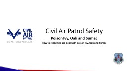 Civil Air Patrol Safety Poison Ivy, Oak and Sumac
