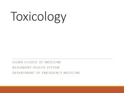 PPT-Toxicology OUWB School oF