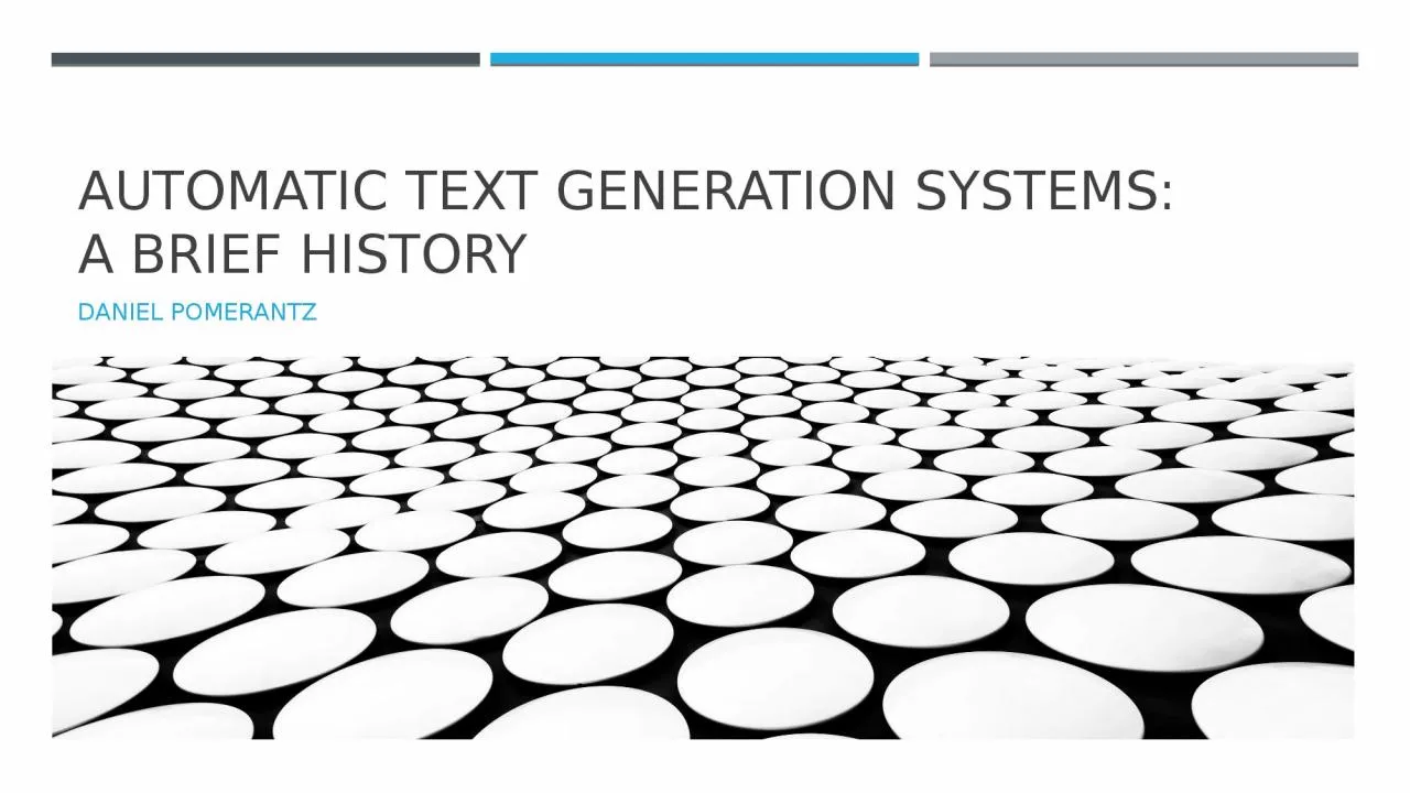 PPT-Automatic Text Generation Systems: