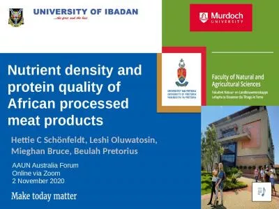 Nutrient density and protein quality of African processed meat products