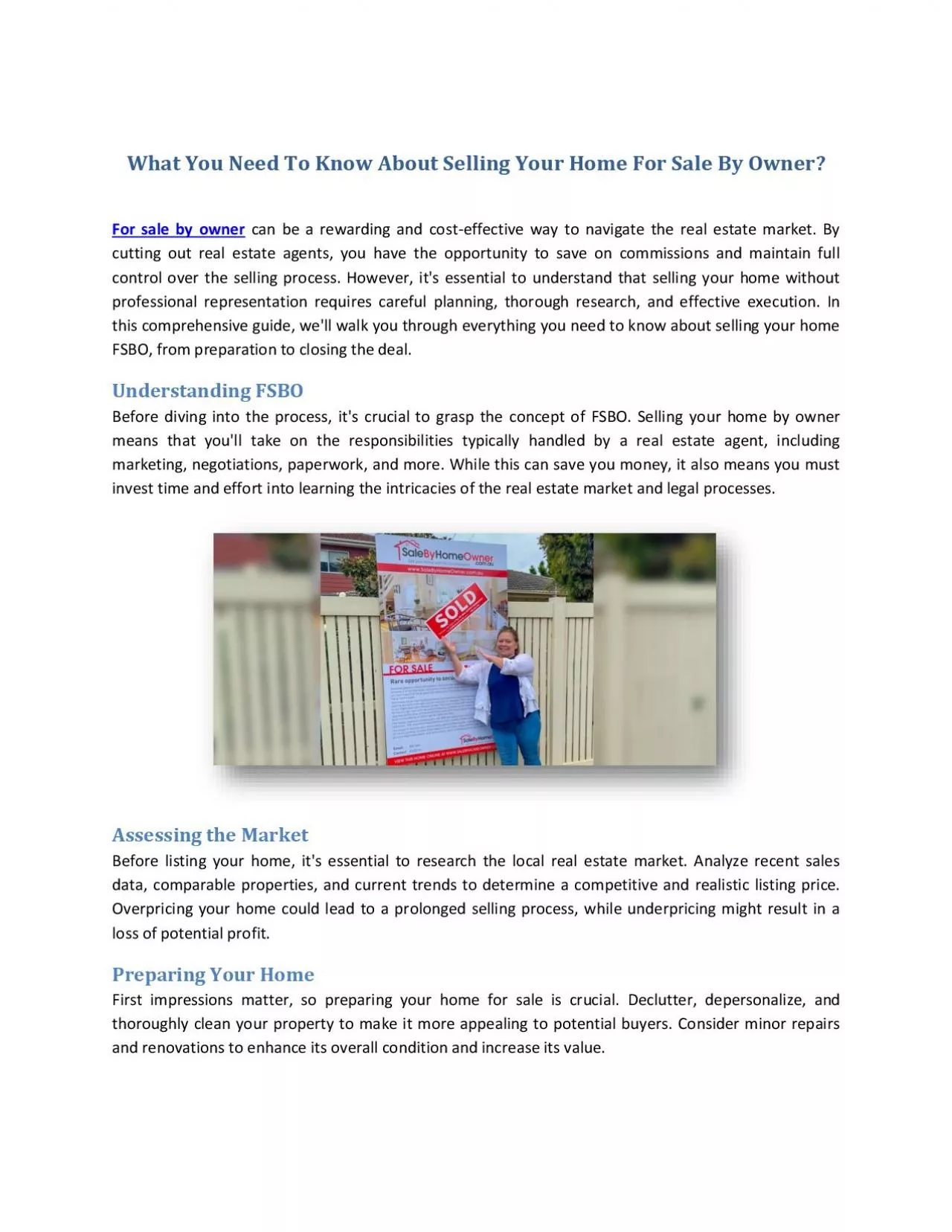 PDF-What You Need to Know About Selling Your Home For Sale By Owner?