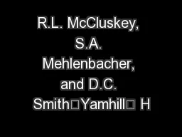 R.L. McCluskey, S.A. Mehlenbacher, and D.C. Smith‘Yamhill’ H