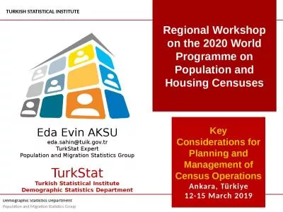 Regional Workshop on the 2020 World Programme on Population and Housing Censuses