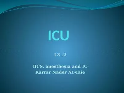 ICU  L3 -2 BCS. anesthesia and IC