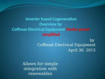 Inverter based Cogeneration