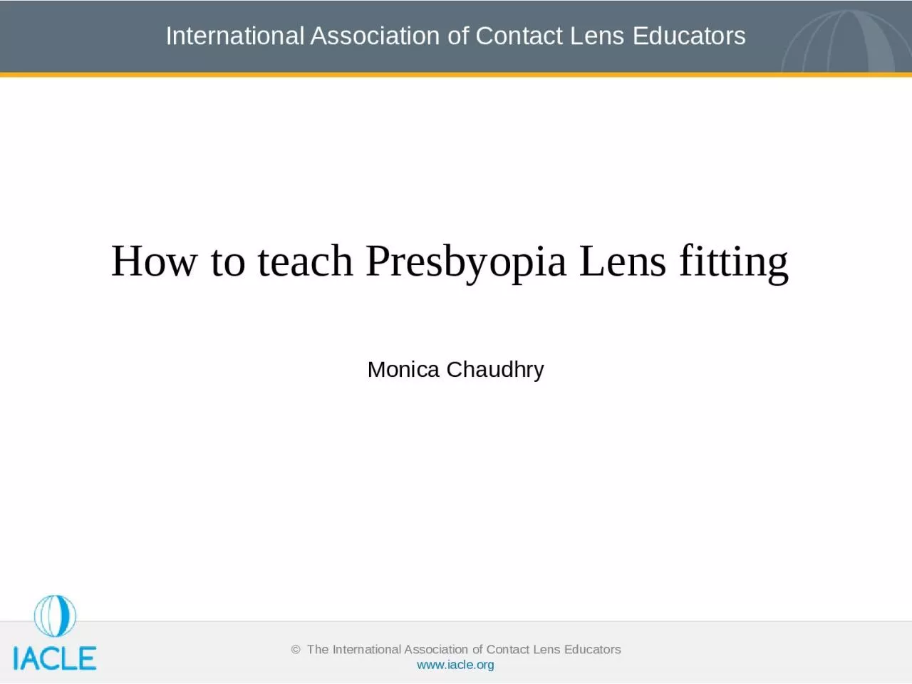 PPT-How to teach Presbyopia