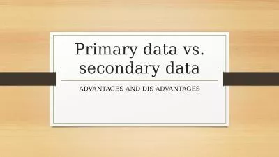 Primary data vs. secondary data