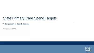 State Primary Care Spend Targets