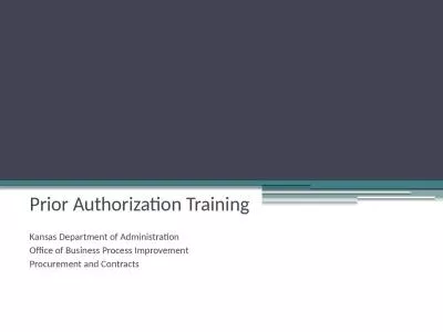 Prior Authorization Training