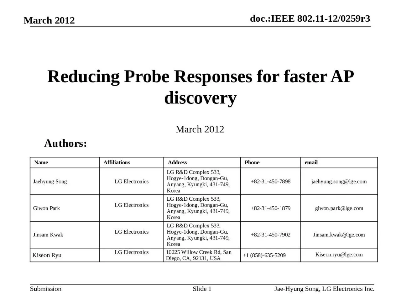 PPT-Reducing Probe Responses for faster AP discovery