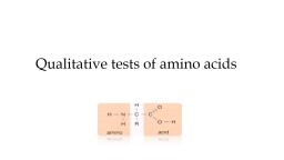 Qualitative tests of amino acids