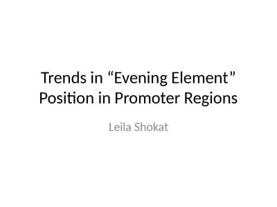 Trends in “Evening Element” Position in Promoter Regions