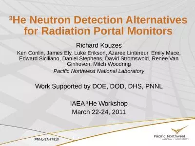 3 He Neutron Detection Alternatives for Radiation Portal Monitors