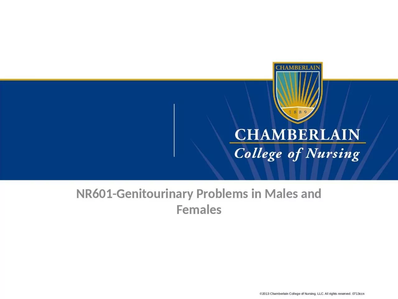 PPT-NR601-Genitourinary Problems in Males and Females