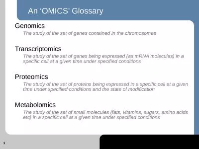 An ‘OMICS’ Glossary Genomics