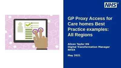 GP Proxy Access for Care homes Best Practice example