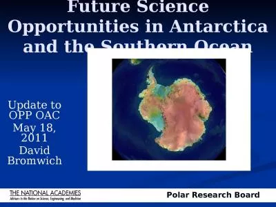 Future Science Opportunities in Antarctica and the Southern Ocean