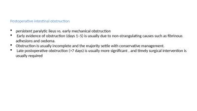 Postoperative intestinal