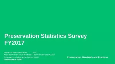 Preservation Statistics Survey