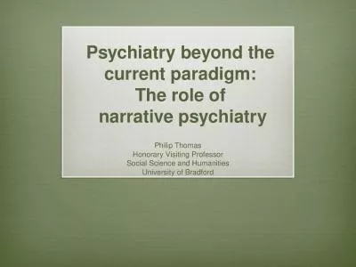 Psychiatry beyond the   current paradigm