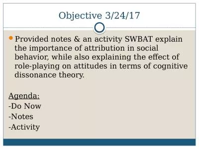 Objective 3/24/17 Provided notes & an activity SWBAT explain the importance of attribution in s