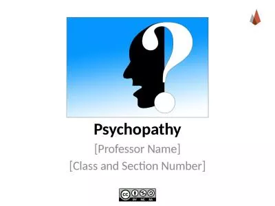 Psychopathy [Professor Name]