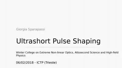 Ultrashort   Pulse   Shaping
