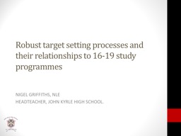 Robust target setting processes and their relationships to 16-19 study programmes