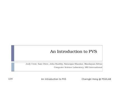 An Introduction to PVS