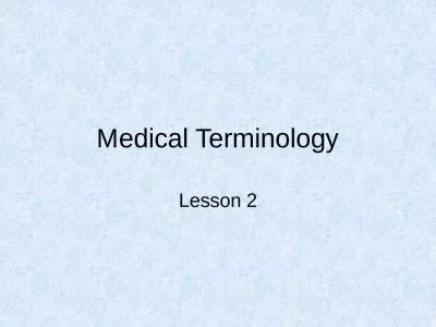 Medical Terminology Lesson 2