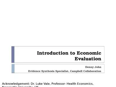 Introduction to Economic Evaluation
