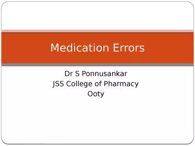 Dr S Ponnusankar JSS College of Pharmacy