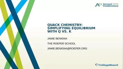 Quack Chemistry: Simplifying Equilibrium with Q vs. K