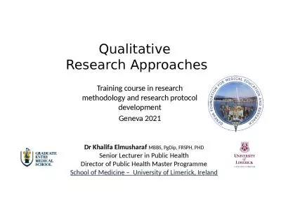 Qualitative  Research Approaches