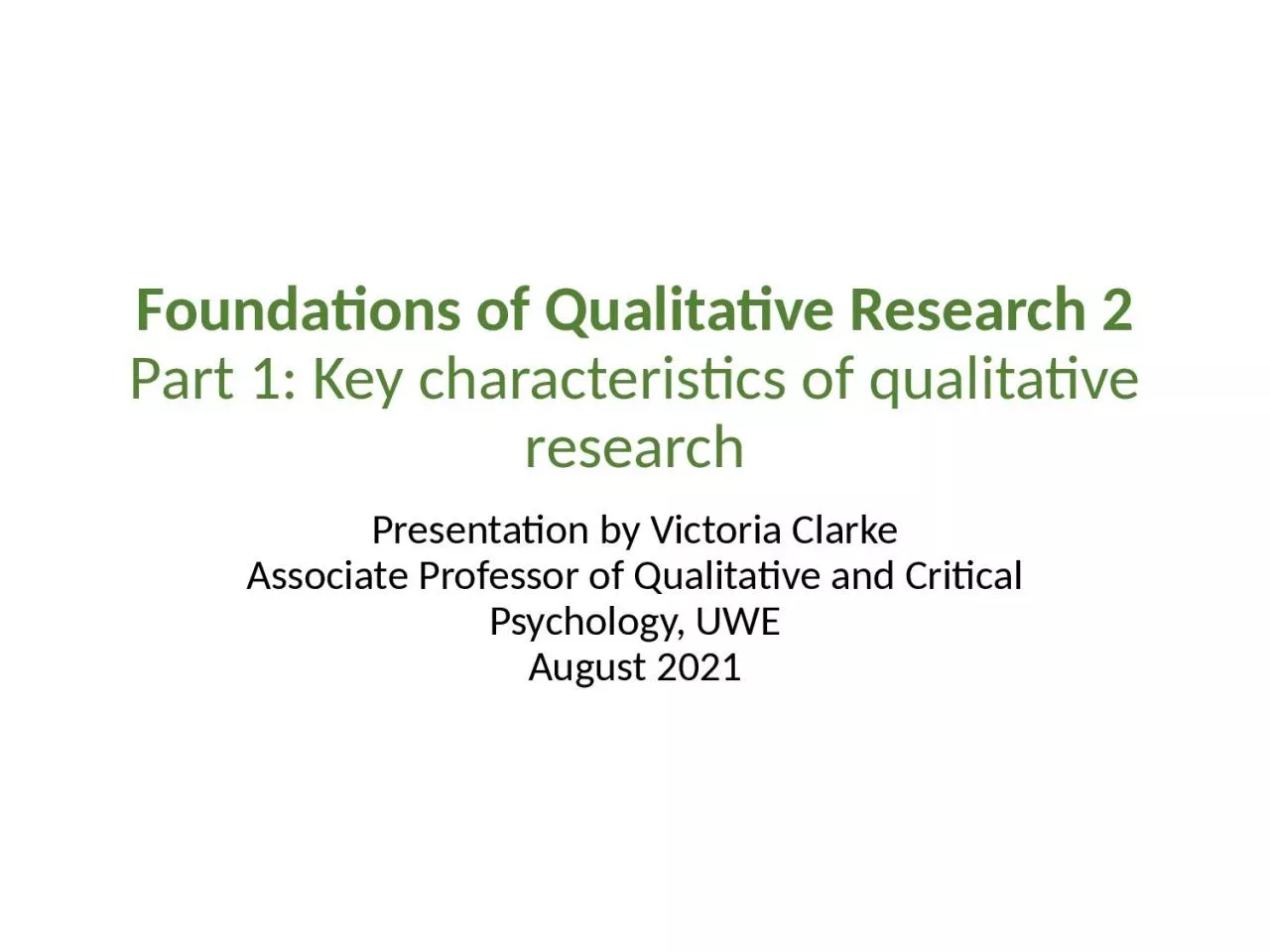 PPT-Foundations of Qualitative Research 2