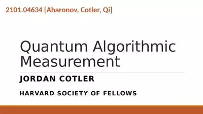 Quantum Algorithmic Measurement