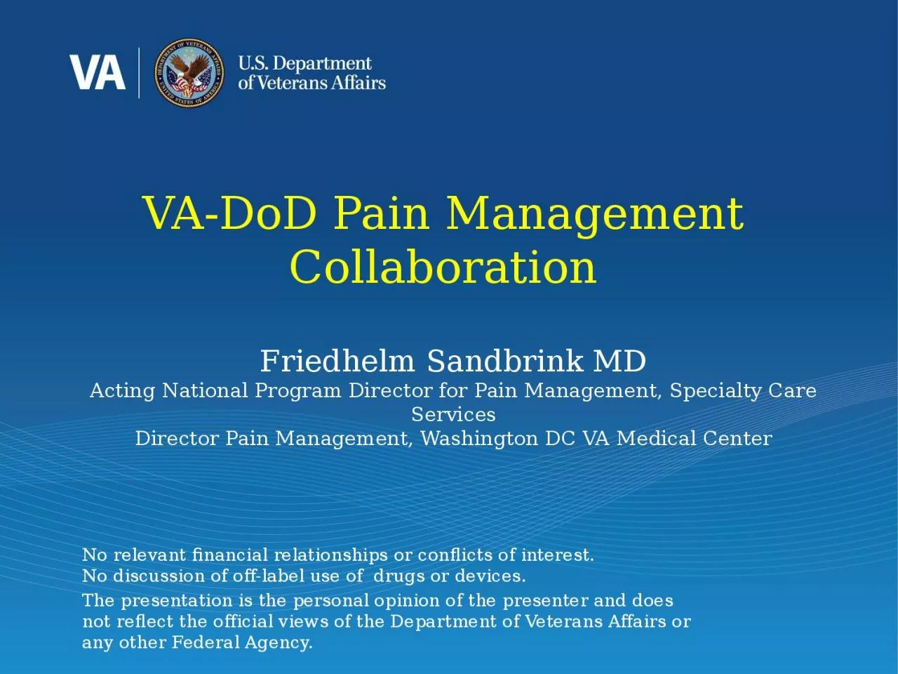 PPT-VA-DoD Pain Management Collaboration