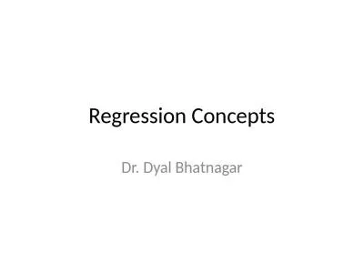 Regression Concepts Dr.