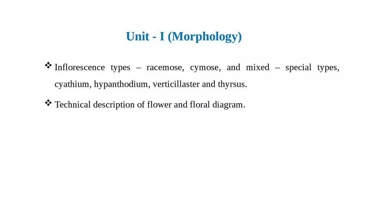 PPT-Inflorescence types – racemose,