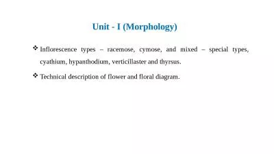 Inflorescence  types – racemose,