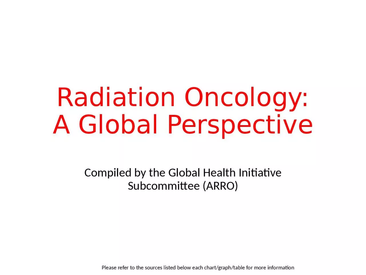 Radiation Oncology: A Global Perspective