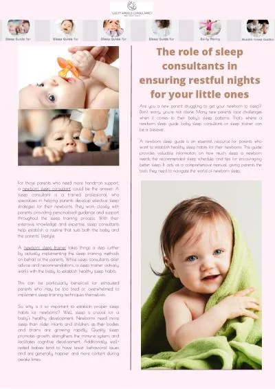 The role of sleep consultants in ensuring restful nights for your little ones