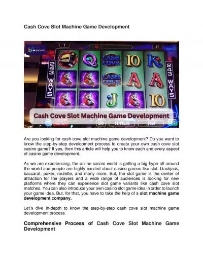 Cash Cove Slot Machine Game Development